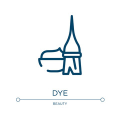 Dye icon. Linear vector illustration from hairdressing and esthetics collection. Outline dye icon vector. Thin line symbol for use on web and mobile apps, logo, print media.