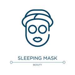 Sleeping mask icon. Linear vector illustration from sauna collection. Outline sleeping mask icon vector. Thin line symbol for use on web and mobile apps, logo, print media.