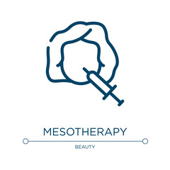 Mesotherapy icon. Linear vector illustration from plastic surgery collection. Outline mesotherapy icon vector. Thin line symbol for use on web and mobile apps, logo, print media.