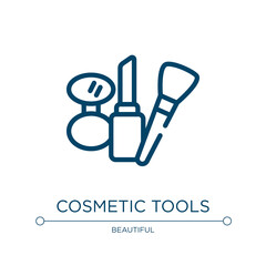 Cosmetic tools icon. Linear vector illustration from beautiful collection. Outline cosmetic tools icon vector. Thin line symbol for use on web and mobile apps, logo, print media.