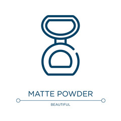 Matte powder icon. Linear vector illustration from pretty collection. Outline matte powder icon vector. Thin line symbol for use on web and mobile apps, logo, print media.