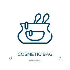 Cosmetic bag icon. Linear vector illustration from pretty collection. Outline cosmetic bag icon vector. Thin line symbol for use on web and mobile apps, logo, print media.