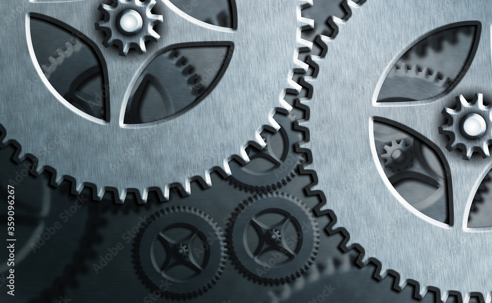 Poster system administrator control, gear configuration settings tools concept.
