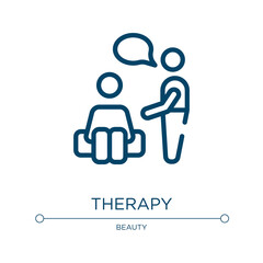 Therapy icon. Linear vector illustration from therapy collection. Outline therapy icon vector. Thin line symbol for use on web and mobile apps, logo, print media.