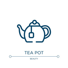Tea pot icon. Linear vector illustration from therapy collection. Outline tea pot icon vector. Thin line symbol for use on web and mobile apps, logo, print media.