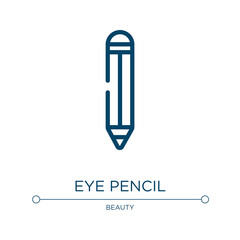 Eye pencil icon. Linear vector illustration from beauty and fashion collection. Outline eye pencil icon vector. Thin line symbol for use on web and mobile apps, logo, print media.