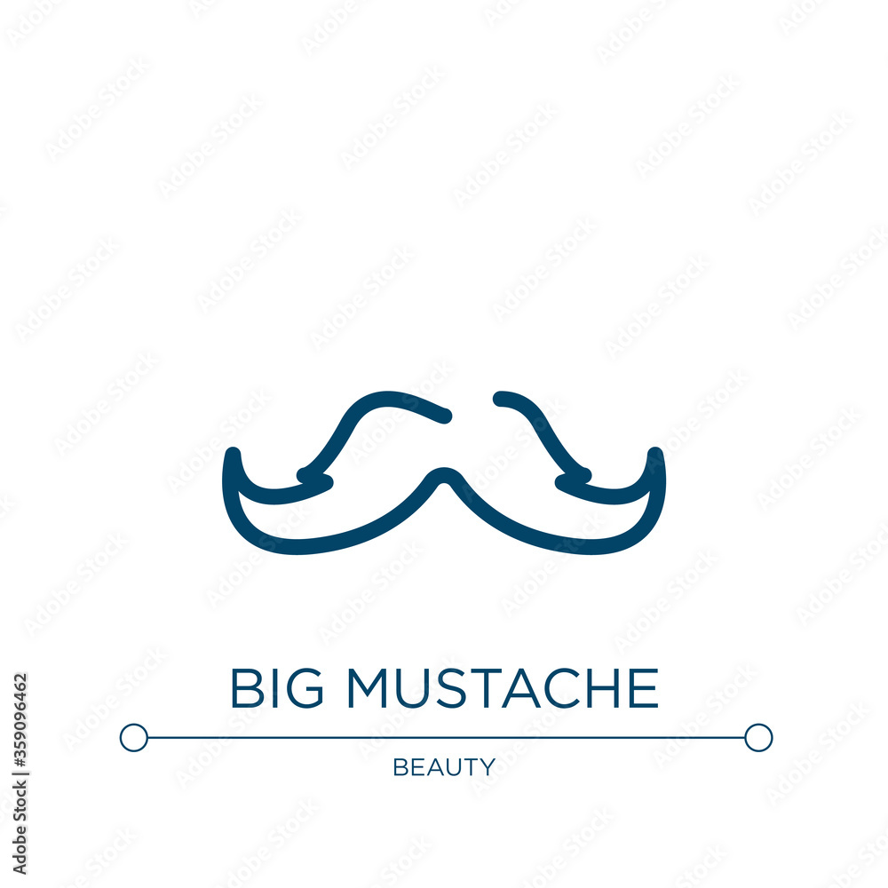 Poster big mustache icon. linear vector illustration from beautiful collection. outline big mustache icon v