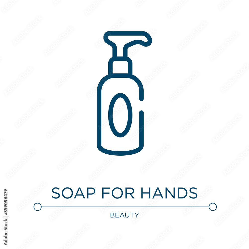 Poster soap for hands icon. linear vector illustration from beautiful collection. outline soap for hands ic
