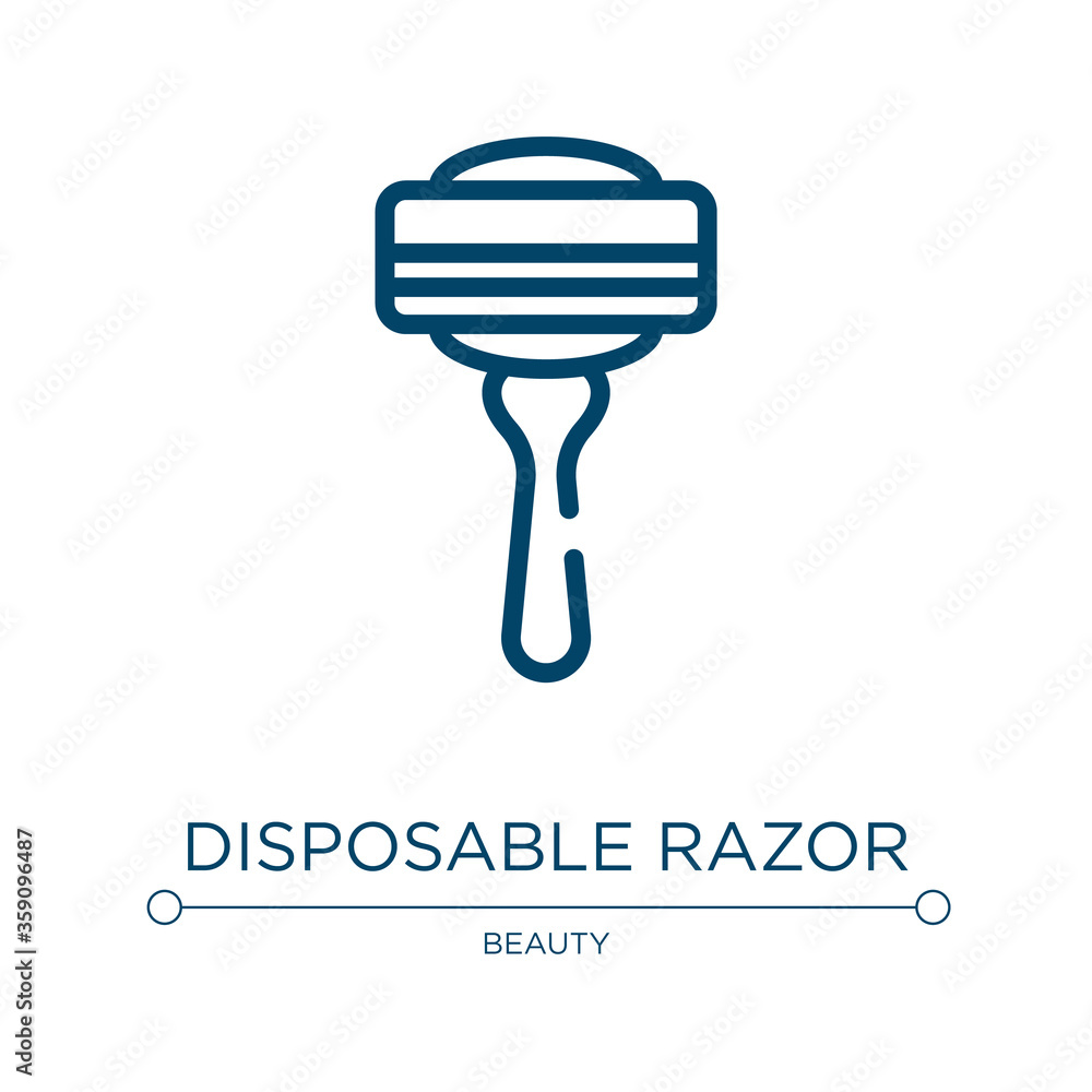 Poster disposable razor icon. linear vector illustration from beautiful collection. outline disposable razo