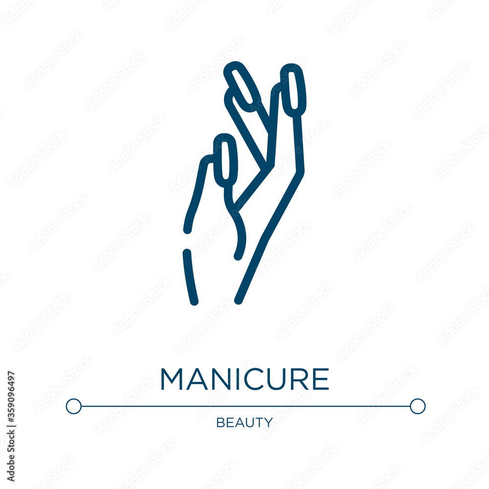 Poster manicure icon. linear vector illustration from beautiful collection. outline manicure icon vector. t