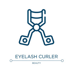 Eyelash curler icon. Linear vector illustration from beauty collection. Outline eyelash curler icon vector. Thin line symbol for use on web and mobile apps, logo, print media.