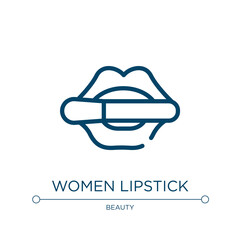 Women lipstick icon. Linear vector illustration from beautiful collection. Outline women lipstick icon vector. Thin line symbol for use on web and mobile apps, logo, print media.