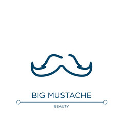 Big mustache icon. Linear vector illustration from beautiful collection. Outline big mustache icon vector. Thin line symbol for use on web and mobile apps, logo, print media.