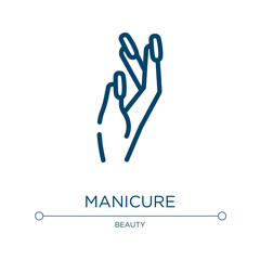 Manicure icon. Linear vector illustration from beautiful collection. Outline manicure icon vector. Thin line symbol for use on web and mobile apps, logo, print media.
