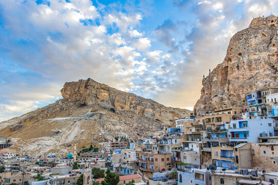 It's Ma'loula or Maaloula, a village in the Rif Dimashq Governor
