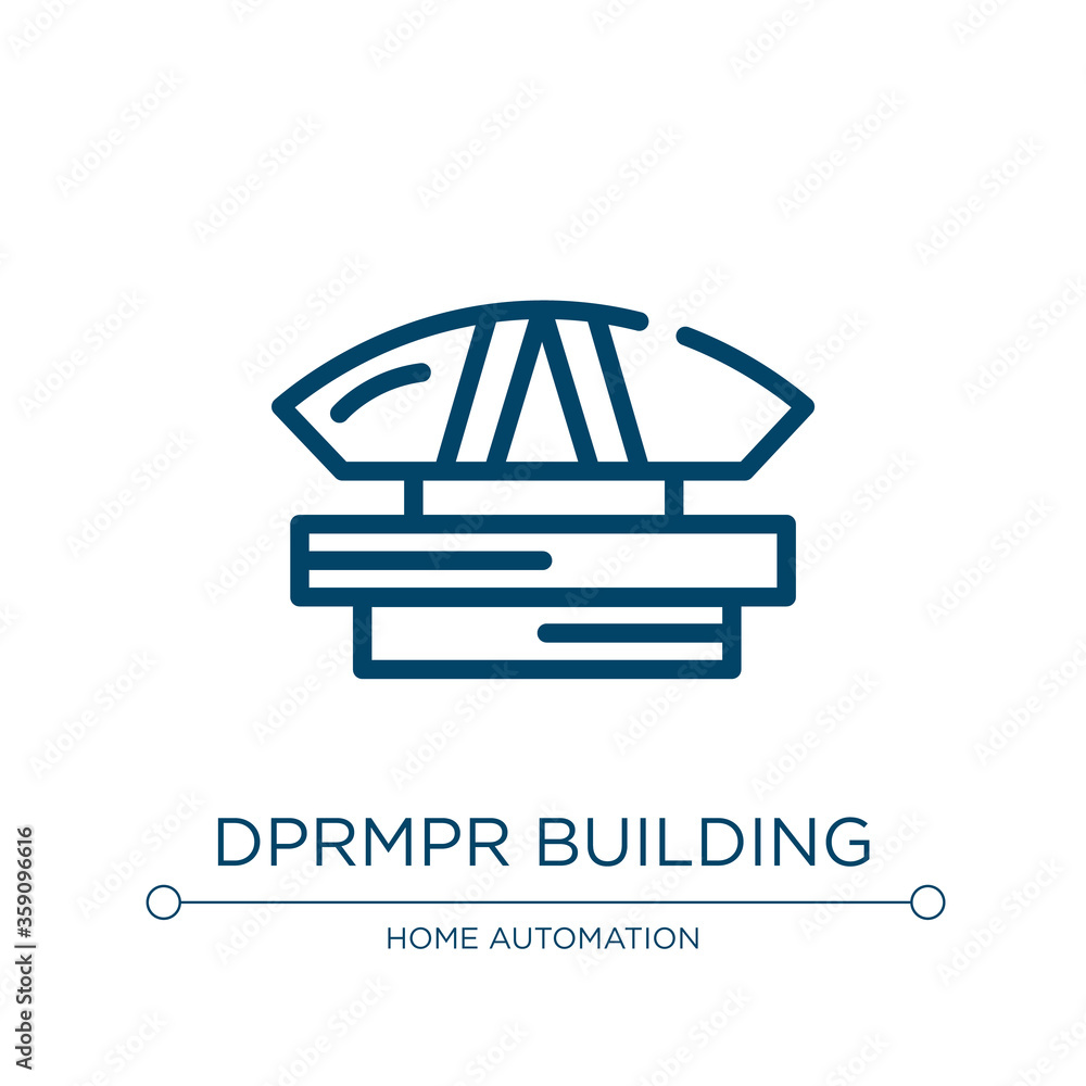 Poster dprmpr building icon. linear vector illustration from linear monuments collection. outline dprmpr bu
