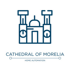 Cathedral of morelia icon. Linear vector illustration from linear monuments collection. Outline cathedral of morelia icon vector. Thin line symbol for use on web and mobile apps, logo, print media.