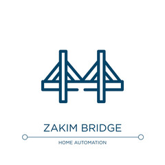 Zakim bridge icon. Linear vector illustration from linear monuments collection. Outline zakim bridge icon vector. Thin line symbol for use on web and mobile apps, logo, print media.