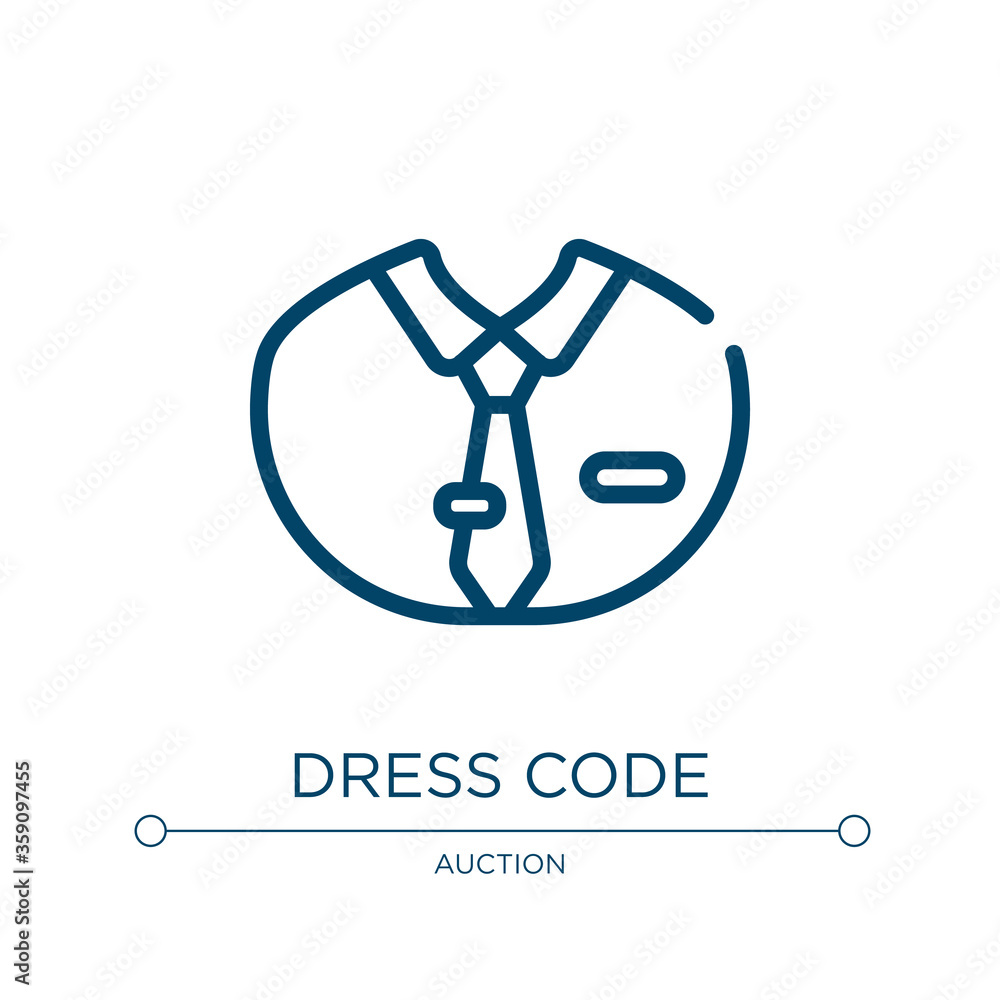 Poster dress code icon. linear vector illustration from business administration collection. outline dress c