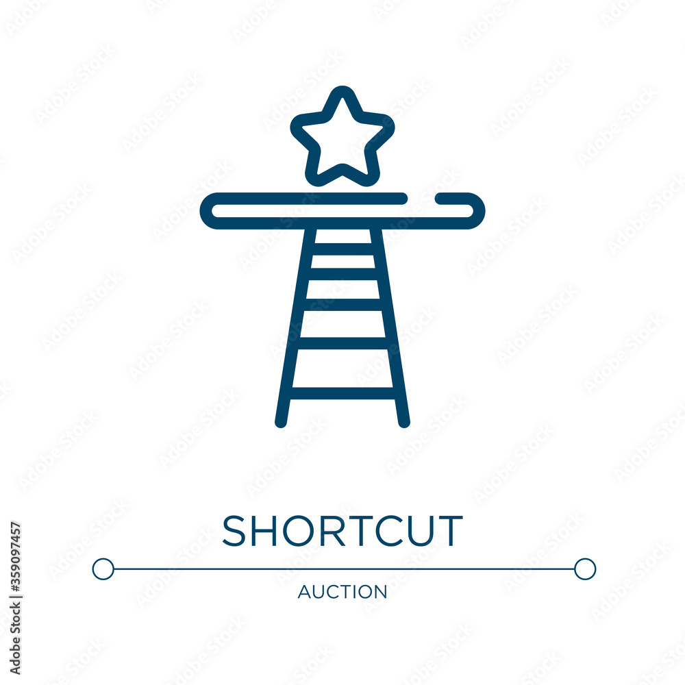 Poster shortcut icon. linear vector illustration from business administration collection. outline shortcut 