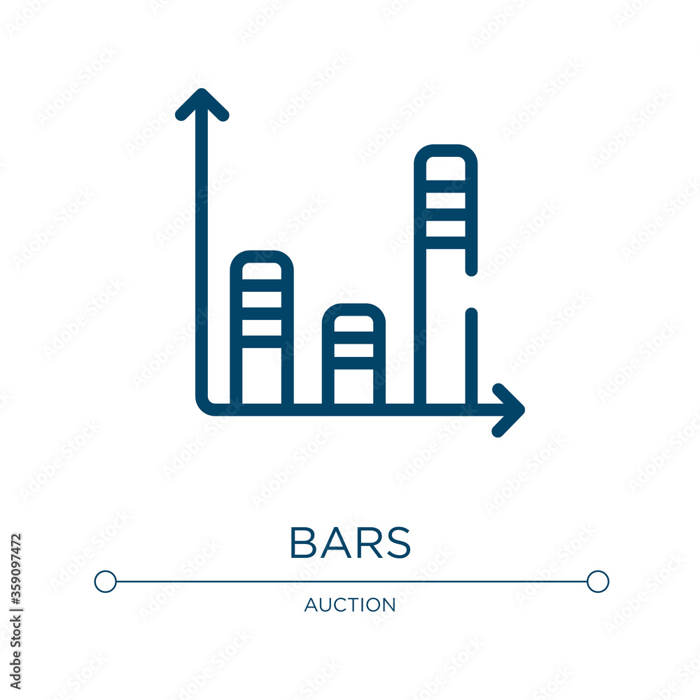 Poster bars icon. linear vector illustration from crowdfunding collection. outline bars icon vector. thin l