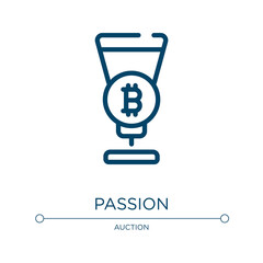 Passion icon. Linear vector illustration from cryptocurrency collection. Outline passion icon vector. Thin line symbol for use on web and mobile apps, logo, print media.