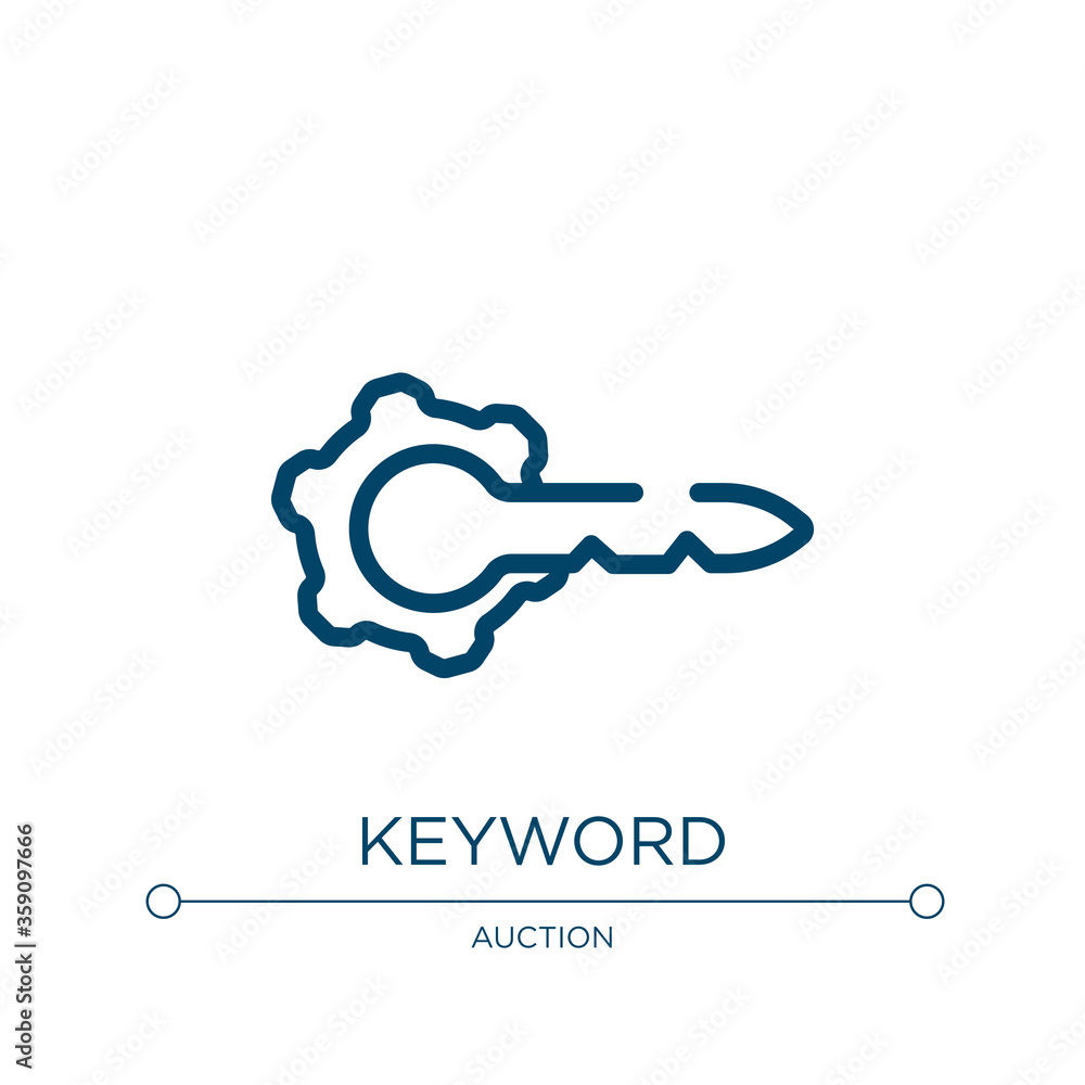Poster keyword icon. linear vector illustration from seo and business collection. outline keyword icon vect