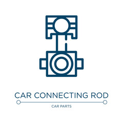 Car connecting rod icon. Linear vector illustration from car parts collection. Outline car connecting rod icon vector. Thin line symbol for use on web and mobile apps, logo, print media.