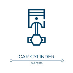 Car cylinder icon. Linear vector illustration from car parts collection. Outline car cylinder icon vector. Thin line symbol for use on web and mobile apps, logo, print media.