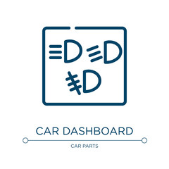 Car dashboard icon. Linear vector illustration from car parts collection. Outline car dashboard icon vector. Thin line symbol for use on web and mobile apps, logo, print media.