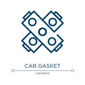 Car gasket icon. Linear vector illustration from car parts collection. Outline car gasket icon vector. Thin line symbol for use on web and mobile apps, logo, print media.
