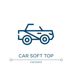 Car soft top icon. Linear vector illustration from car parts collection. Outline car soft top icon vector. Thin line symbol for use on web and mobile apps, logo, print media.