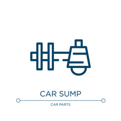 Car sump icon. Linear vector illustration from car parts collection. Outline car sump icon vector. Thin line symbol for use on web and mobile apps, logo, print media.