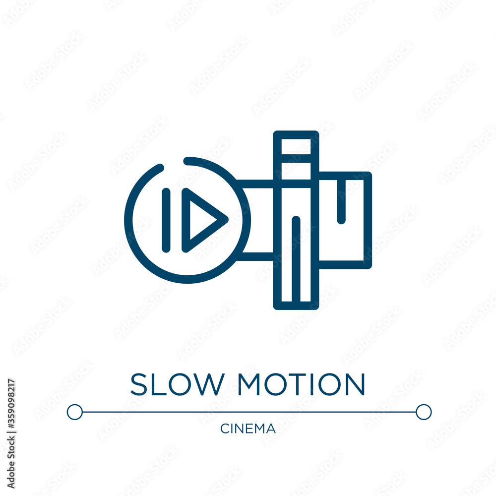 Poster slow motion icon. linear vector illustration from cinema collection. outline slow motion icon vector