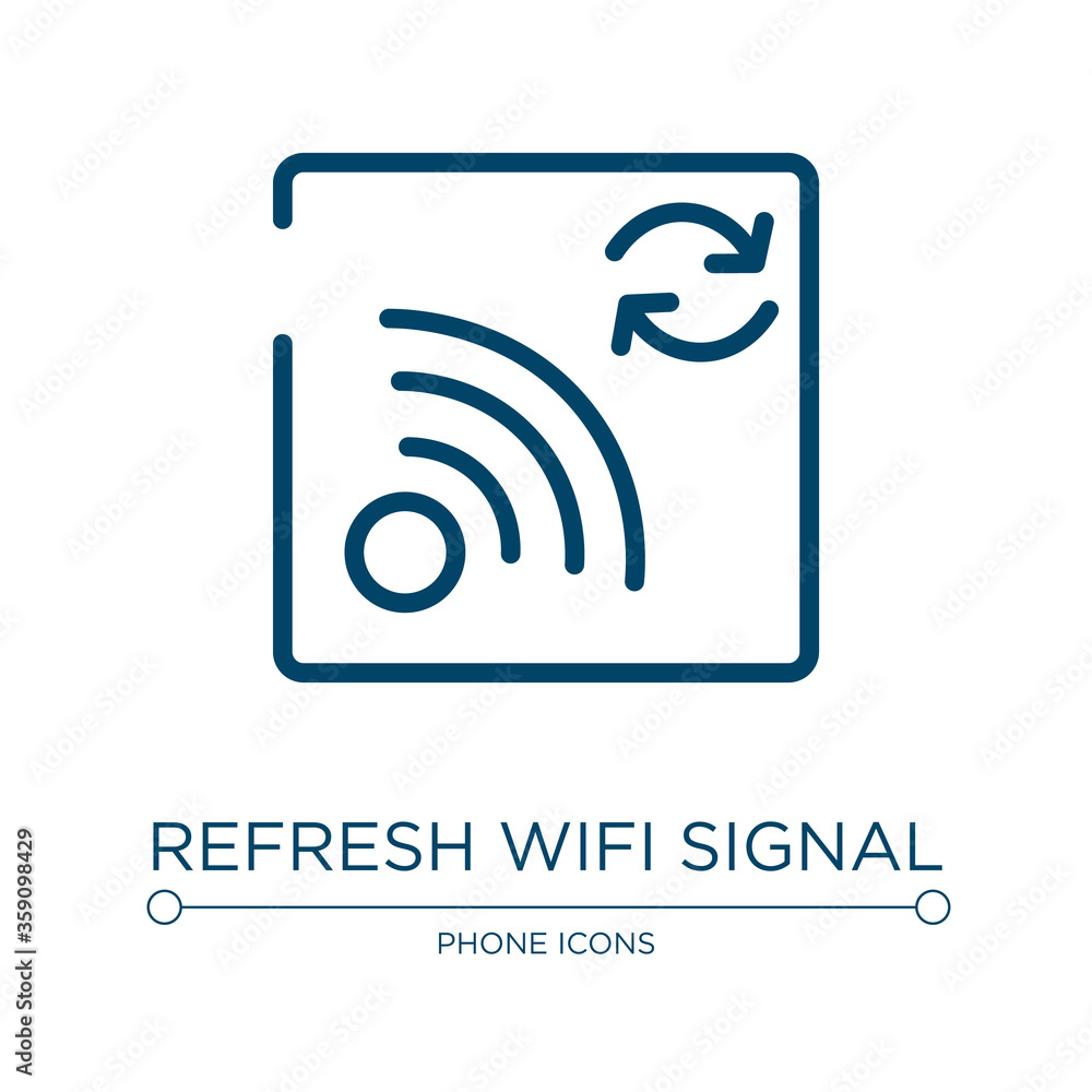 Aufkleber refresh wifi signal icon. linear vector illustration from phone icons collection. outline refresh wi