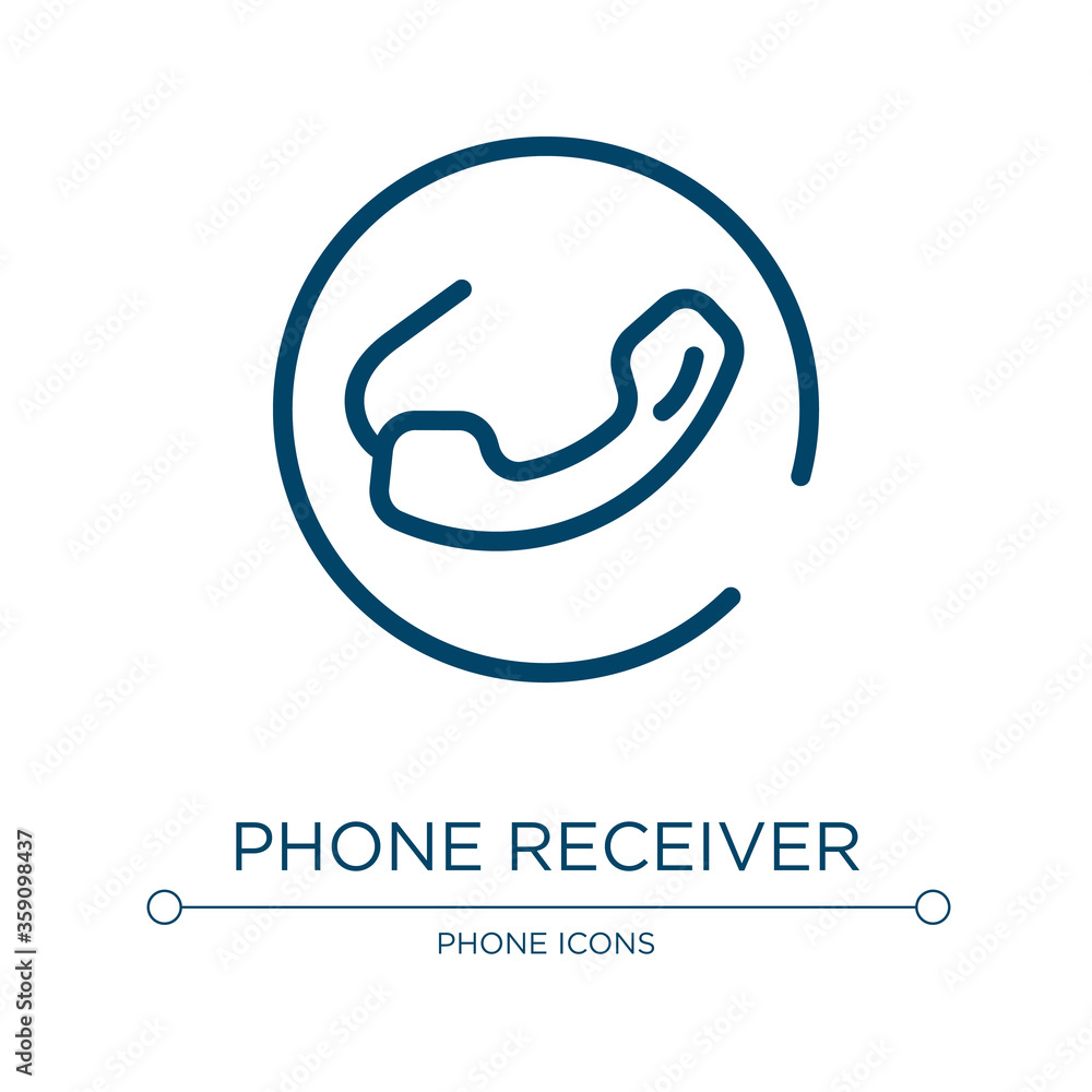 Aufkleber phone receiver icon. linear vector illustration from communication and media collection. outline pho