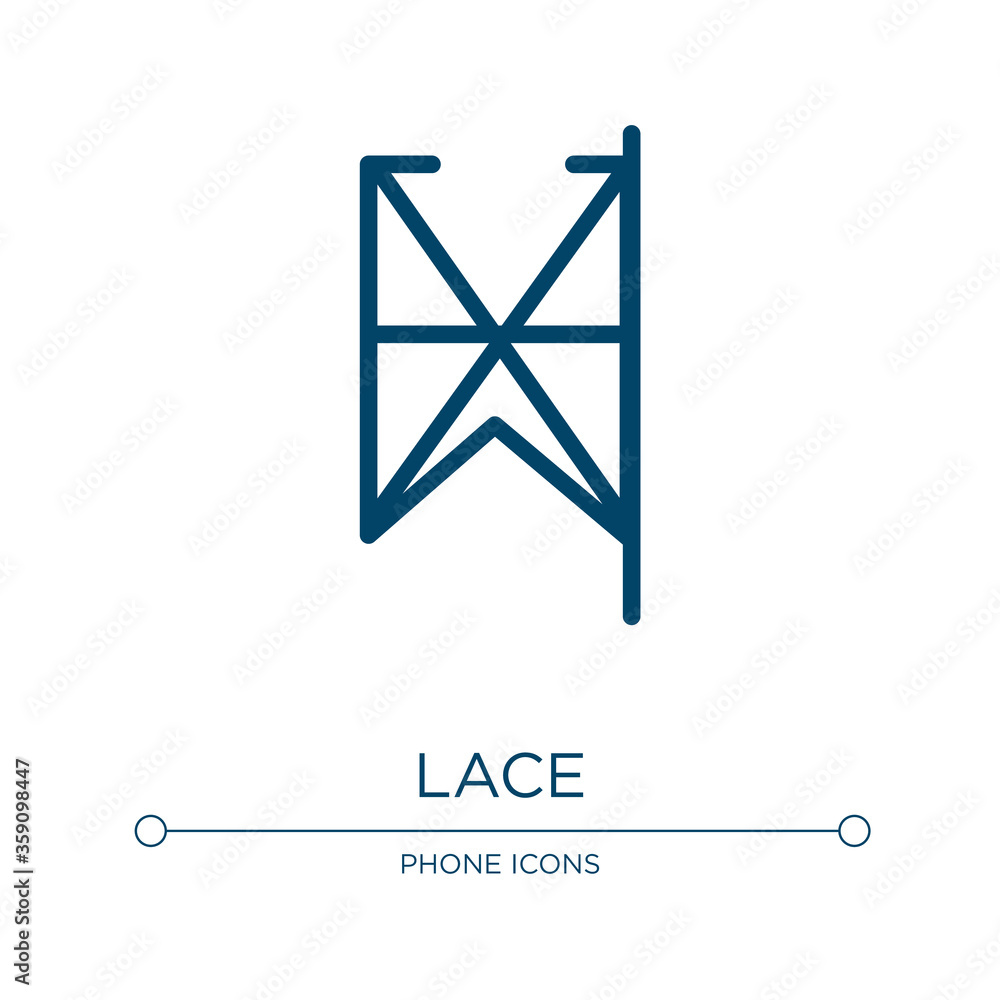 Poster lace icon. linear vector illustration from communication and media collection. outline lace icon vec