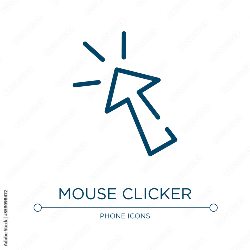 Poster mouse clicker icon. linear vector illustration from communication and media collection. outline mous