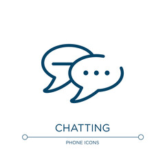 Chatting icon. Linear vector illustration from communication and media collection. Outline chatting icon vector. Thin line symbol for use on web and mobile apps, logo, print media.