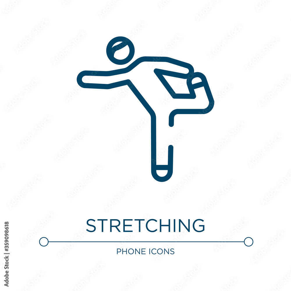 Poster stretching icon. linear vector illustration from responsive design collection. outline stretching ic