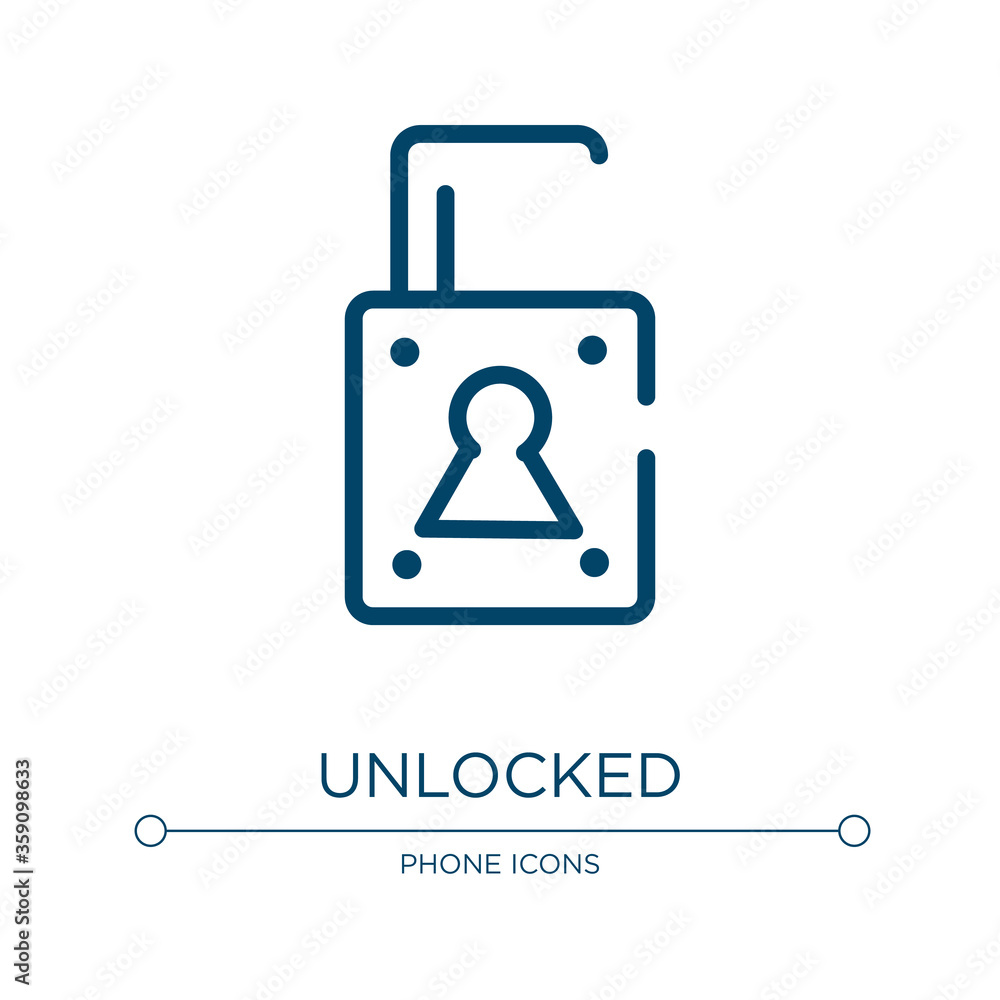 Poster unlocked icon. linear vector illustration from responsive design collection. outline unlocked icon v