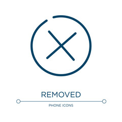 Fototapeta premium Removed icon. Linear vector illustration from email collection. Outline removed icon vector. Thin line symbol for use on web and mobile apps, logo, print media.