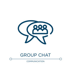Group chat icon. Linear vector illustration from mobile and telephone collection. Outline group chat icon vector. Thin line symbol for use on web and mobile apps, logo, print media.