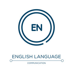 English language icon. Linear vector illustration from communition collection. Outline english language icon vector. Thin line symbol for use on web and mobile apps, logo, print media.