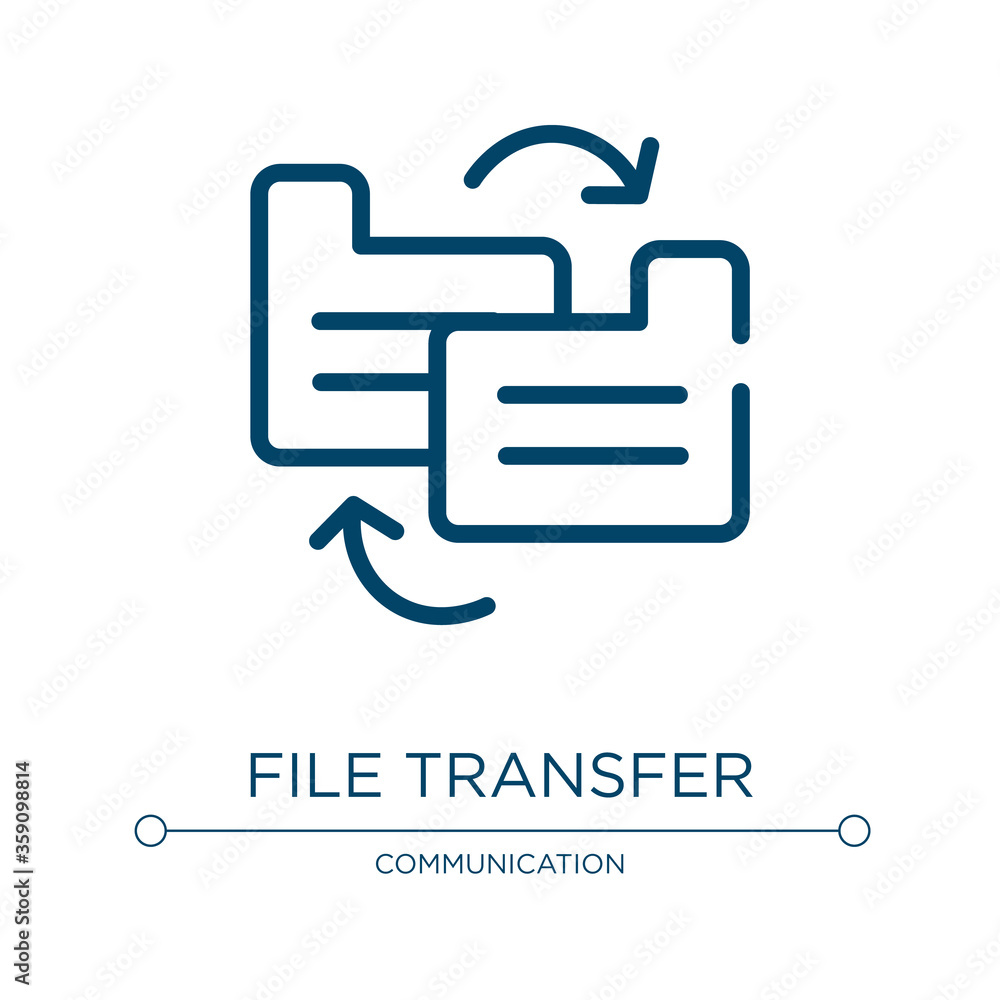 Aufkleber file transfer icon. linear vector illustration from mobile network collection. outline file transfer