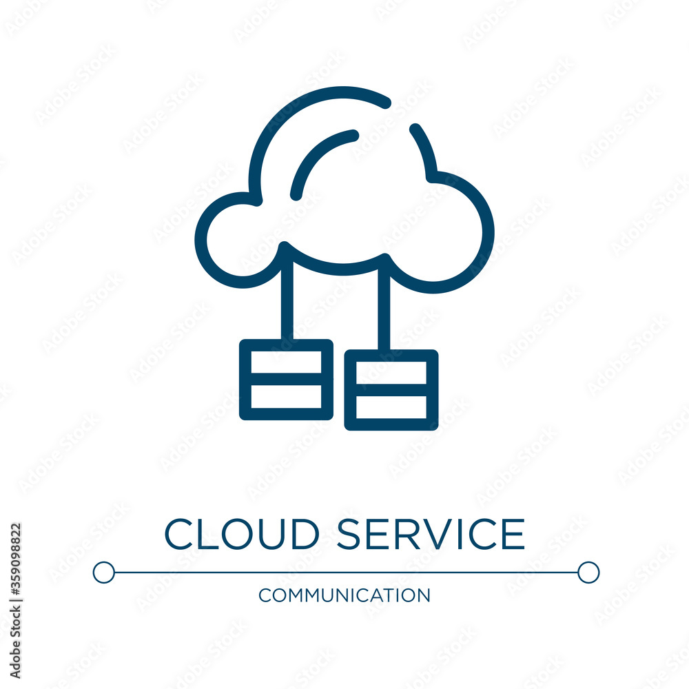 Poster cloud service icon. linear vector illustration from mobile network collection. outline cloud service
