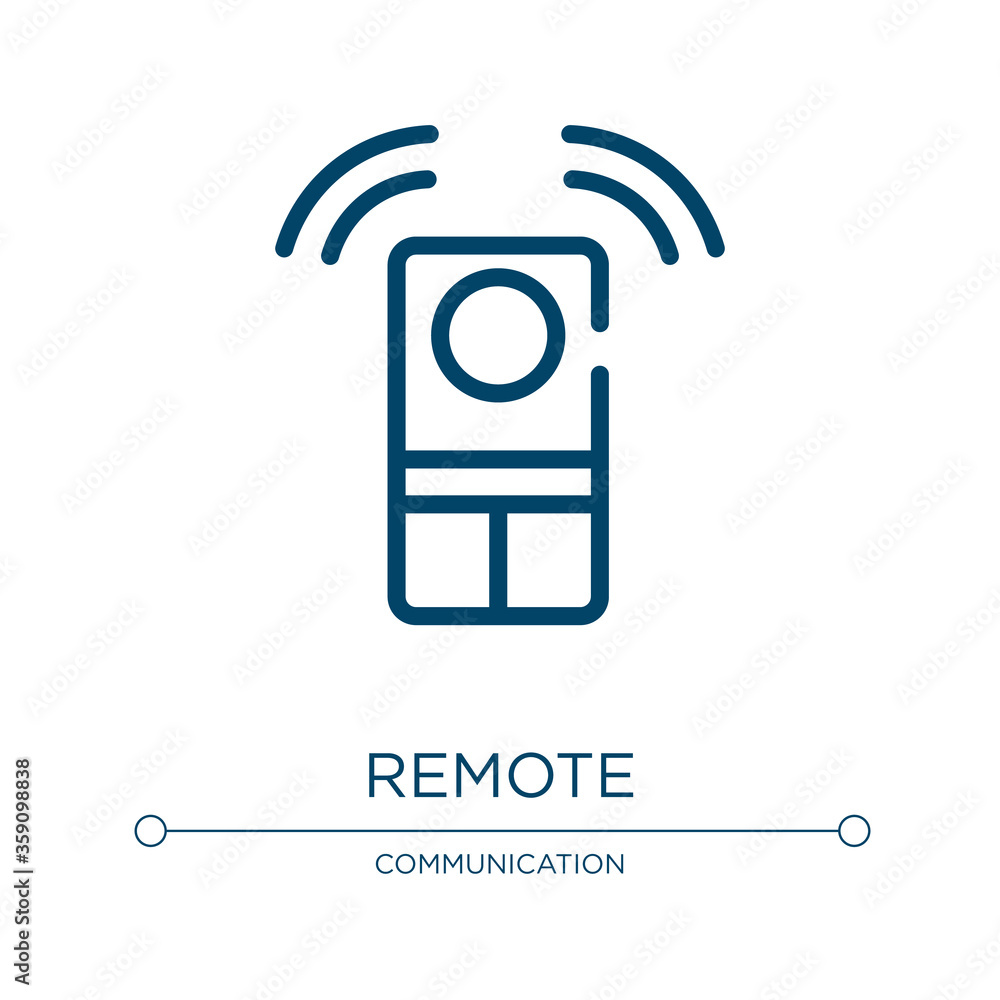 Poster remote icon. linear vector illustration from mobile network collection. outline remote icon vector. 