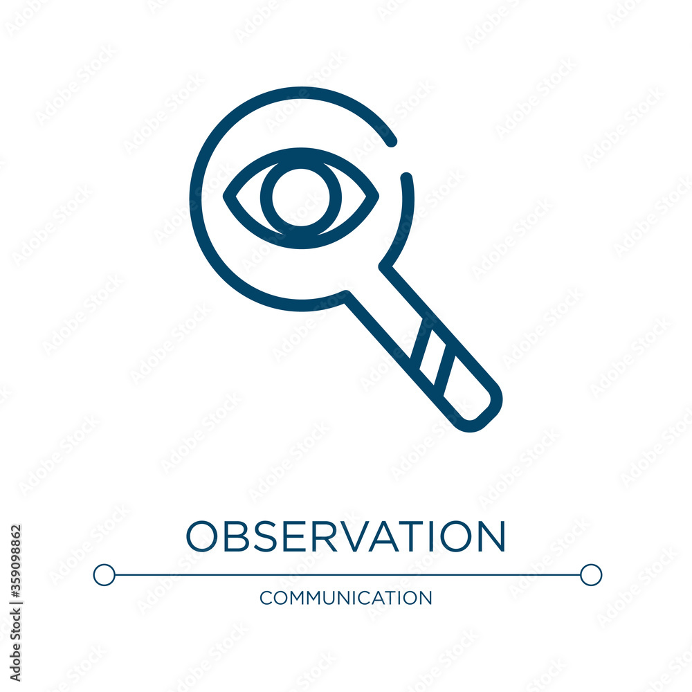 Poster observation icon. linear vector illustration from marketing collection. outline observation icon vec