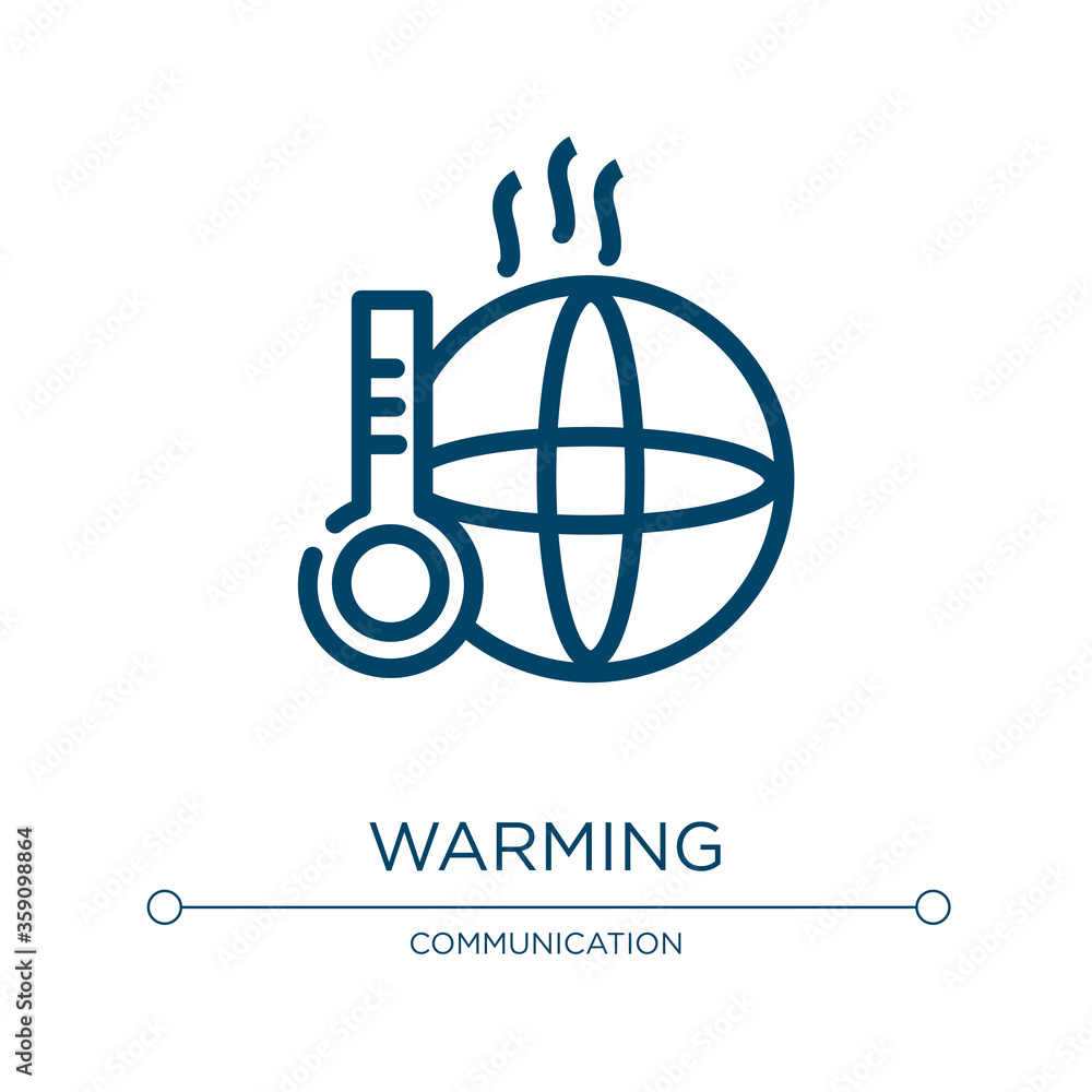 Poster warming icon. linear vector illustration from notification collection. outline warming icon vector. 