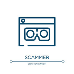 Scammer icon. Linear vector illustration from notification collection. Outline scammer icon vector. Thin line symbol for use on web and mobile apps, logo, print media.